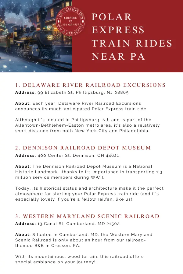 Polar Express Train Rides Near PA